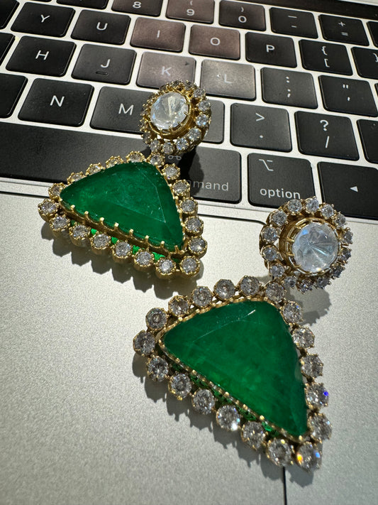 FMC1463 - Mossanite Kundan Earrings