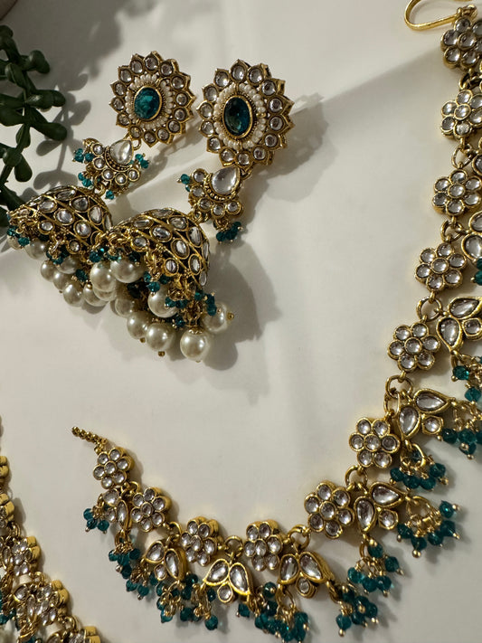 FMC210 - Kundan Jhumki Sahara set