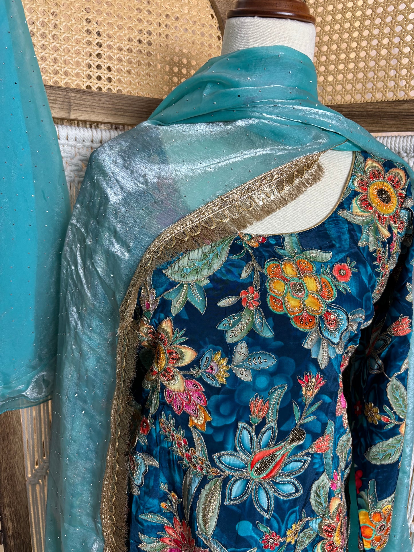 Party Wear Umbrella Plazo Suit