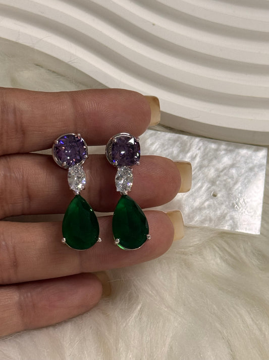 FMC949 - WGP Diamond Like Drop Earrings