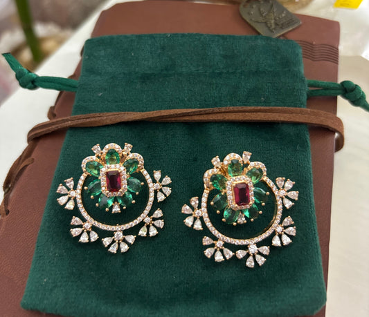 FMC1515 - Hajoori Lal Style Stud Earrings