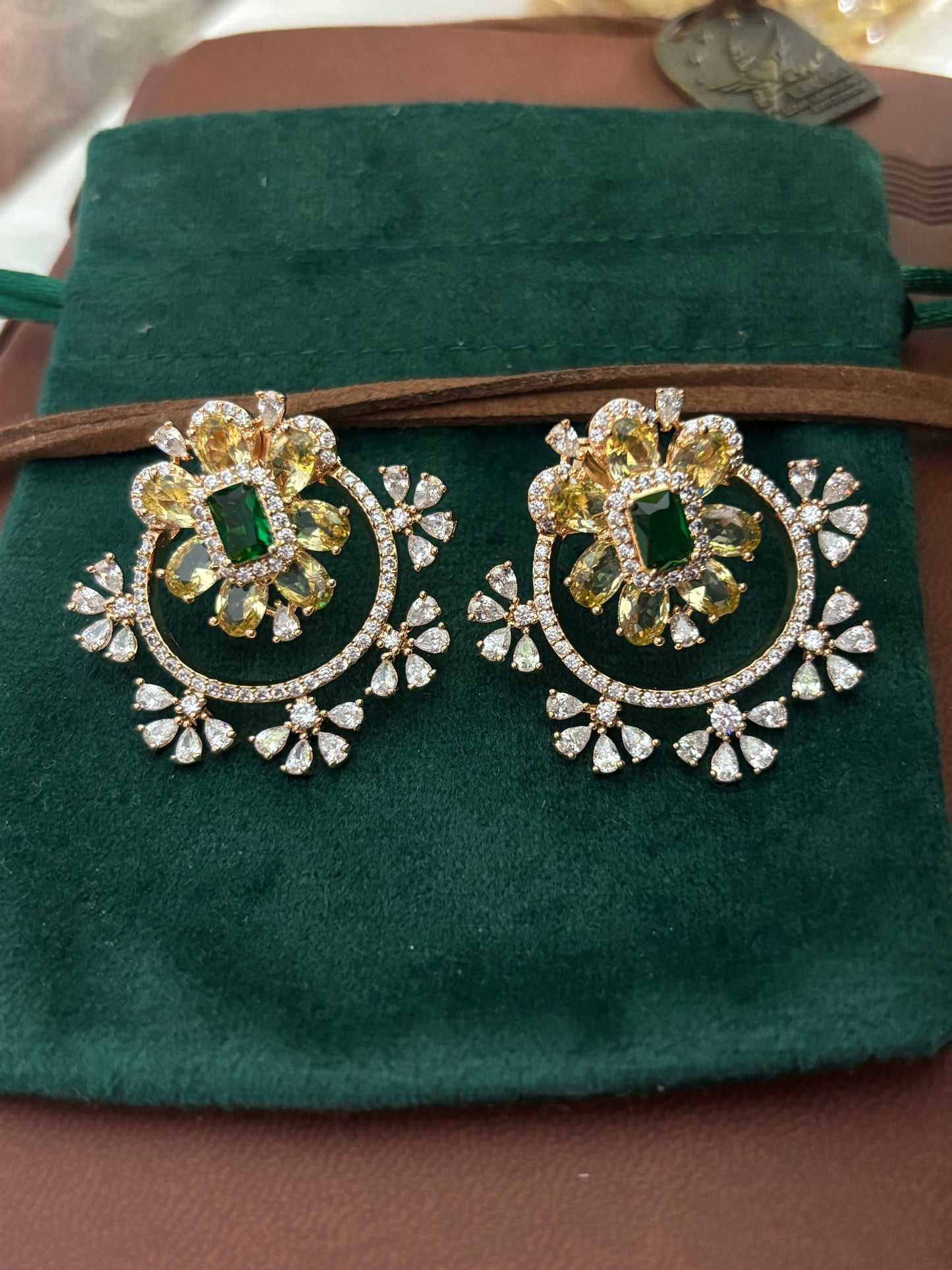 FMC1515 - Hajoori Lal Style Stud Earrings