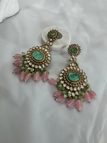 FMC1145 - Mossanite Kundan Earrings