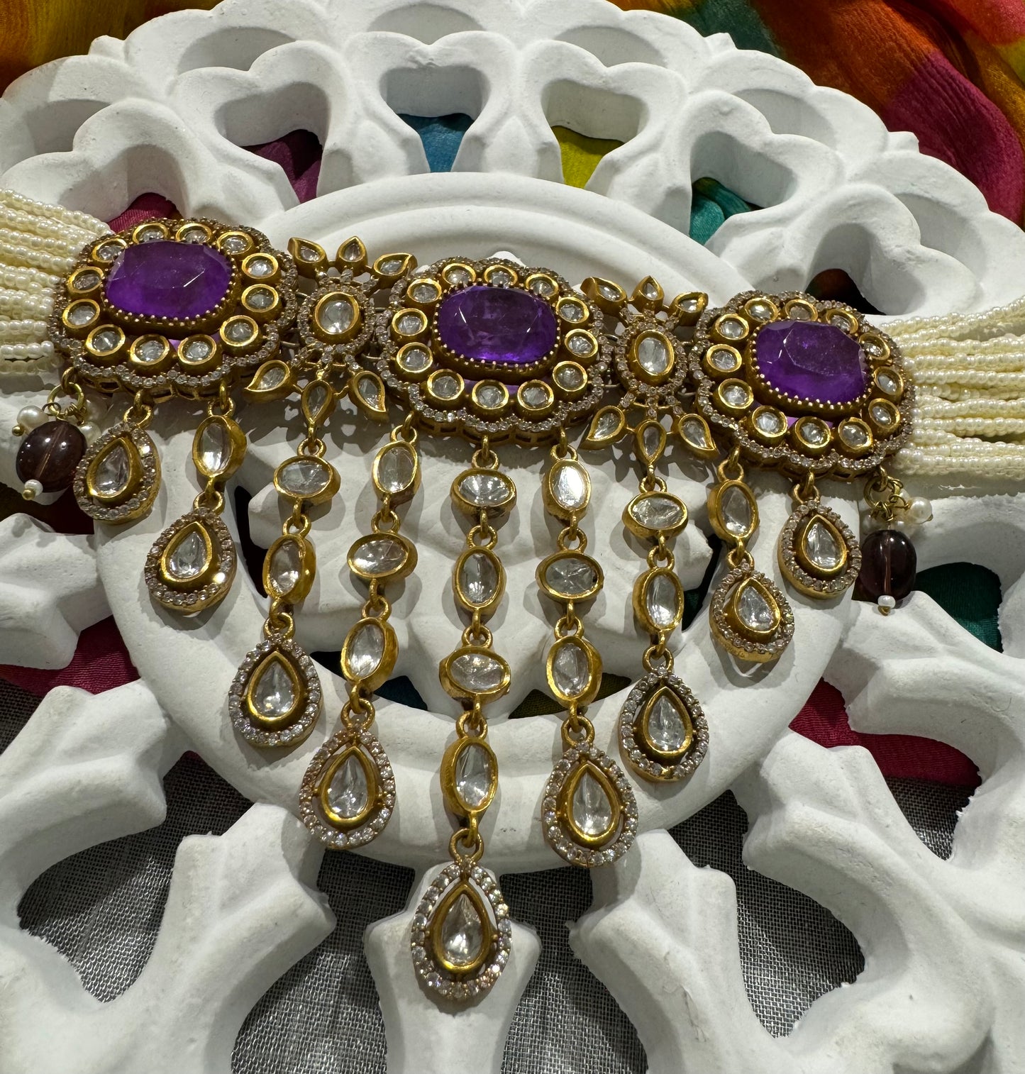 FMC3310 - Mossanite Kundan Necklace