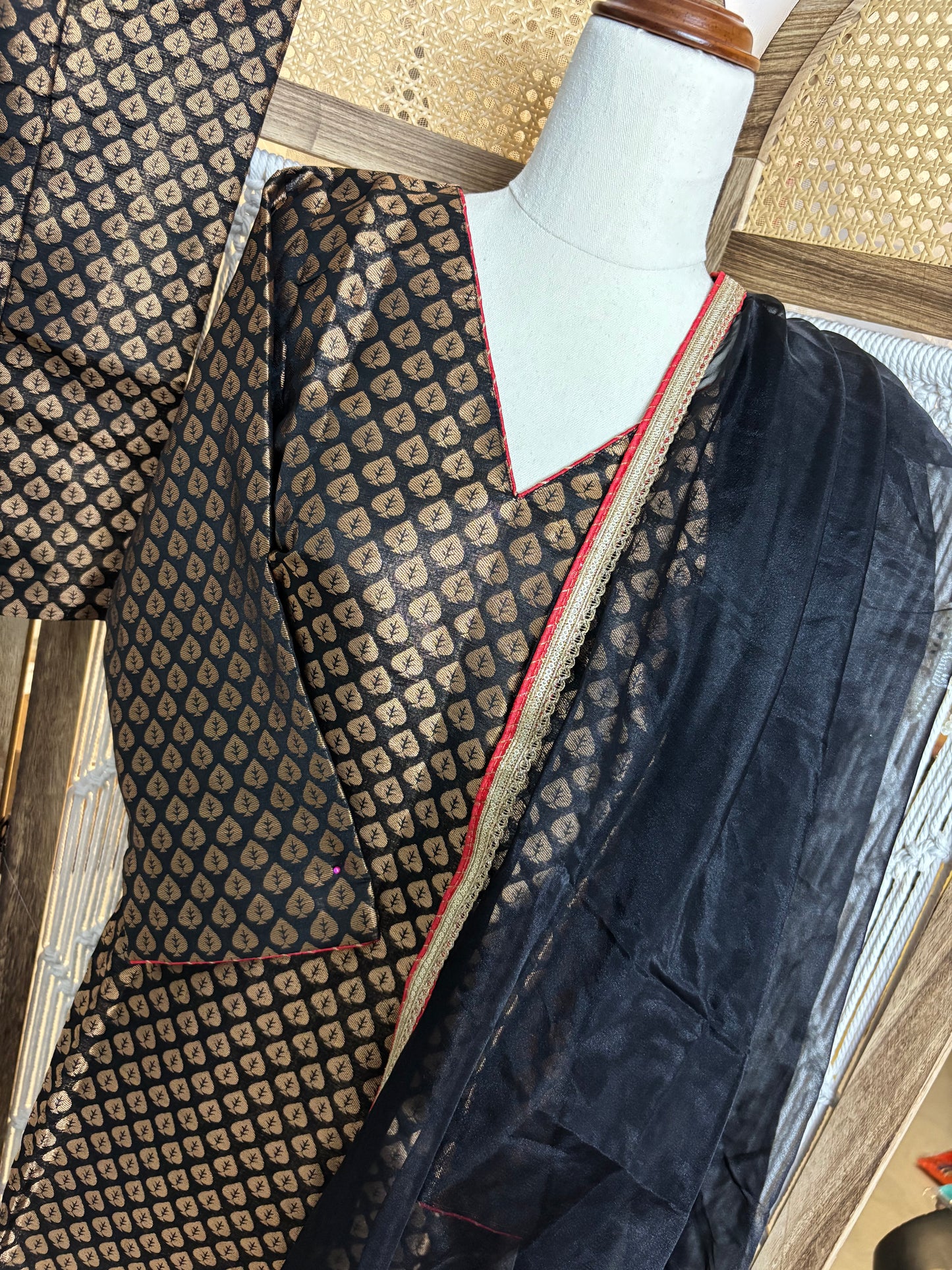 Banarasi Brocade Black Suit
