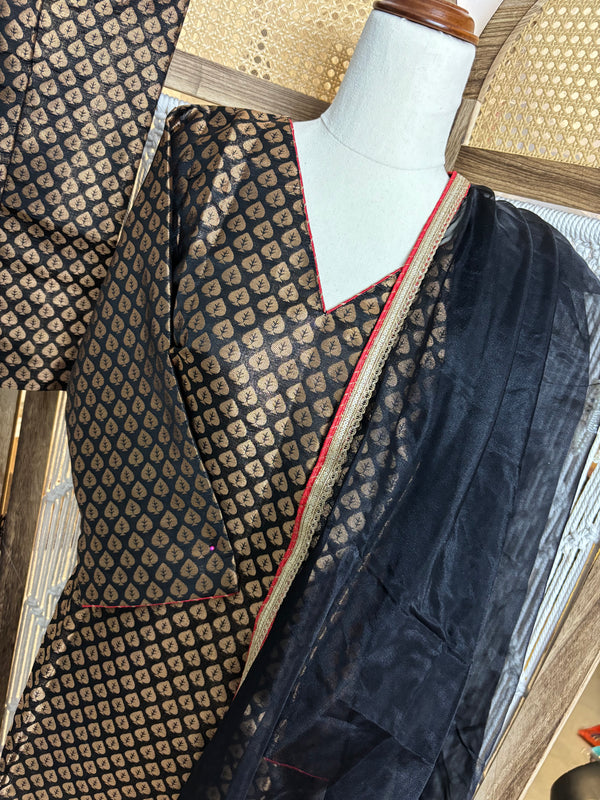 Banarasi Brocade Black Suit
