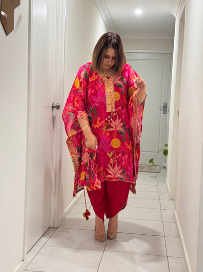 Fusion Kaftan with Dhoti Salwar Suit