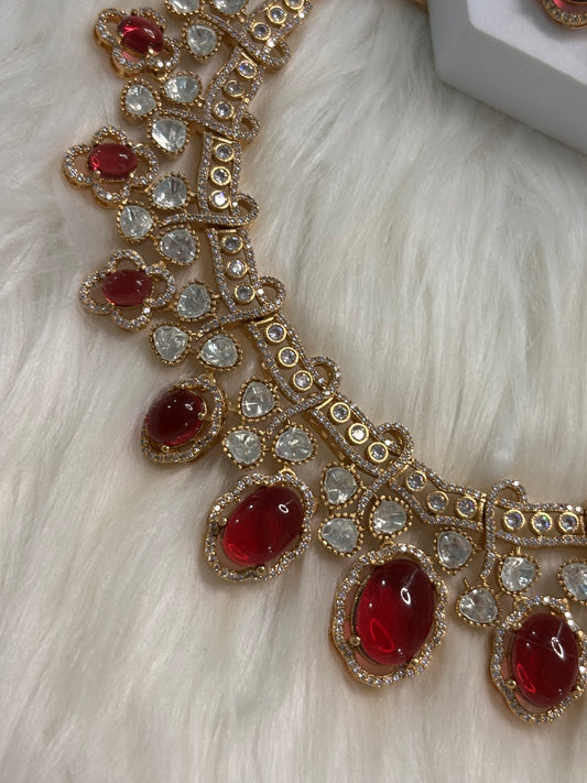 FMC3315 - Mosaanite Kundan Necklace Set