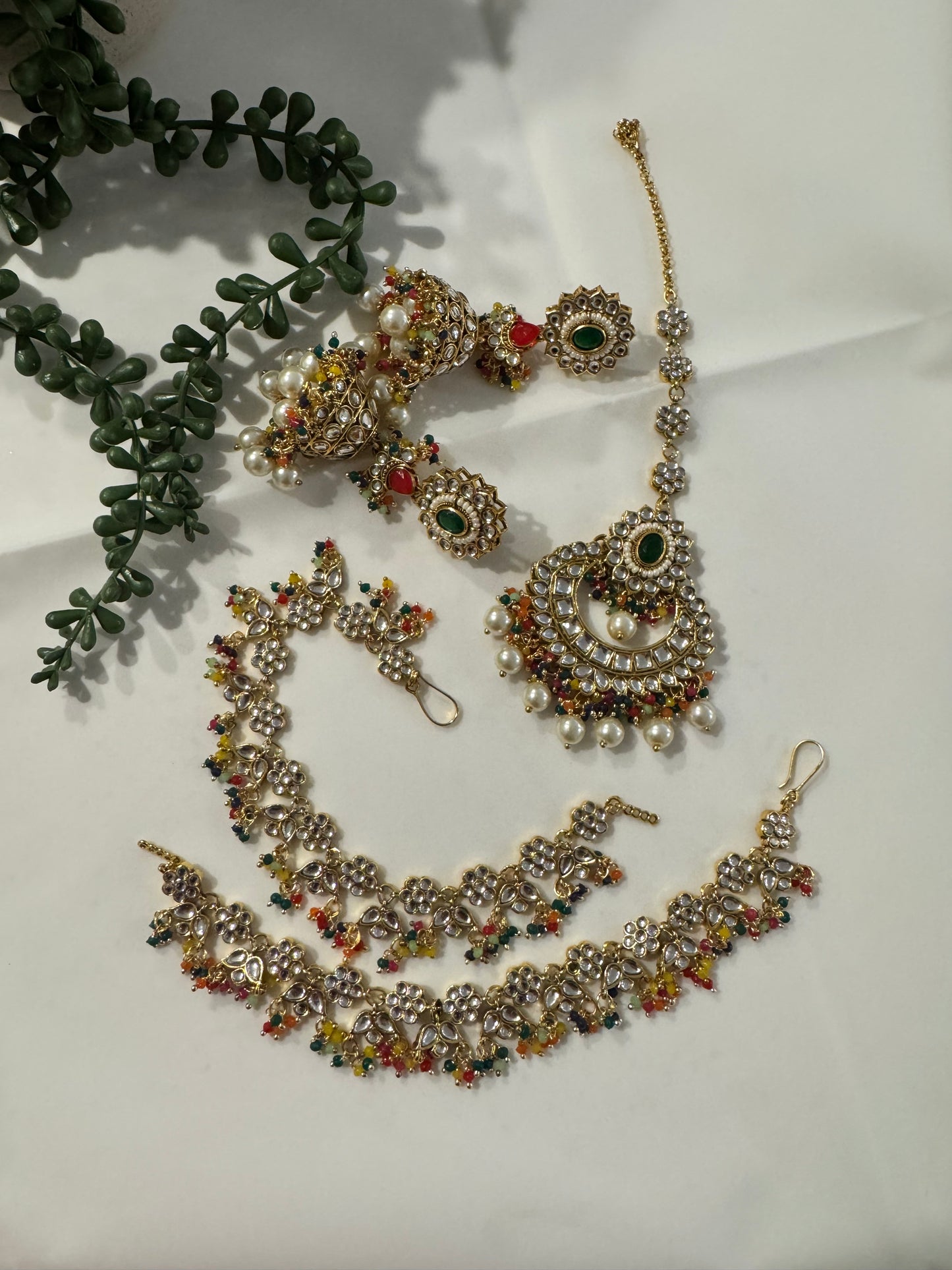 FMC210 - Kundan Jhumki Sahara set