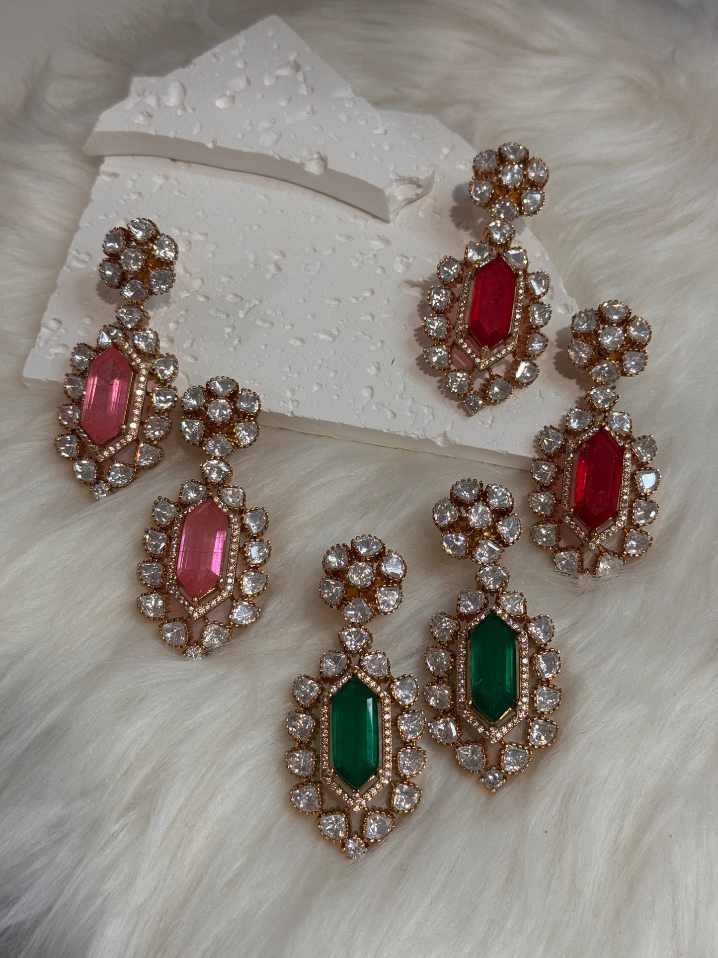 FMC1485 - Mossanite Kundan Earrings
