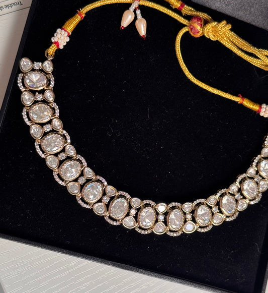 FMC1980 - Mossanite Kundan Necklace