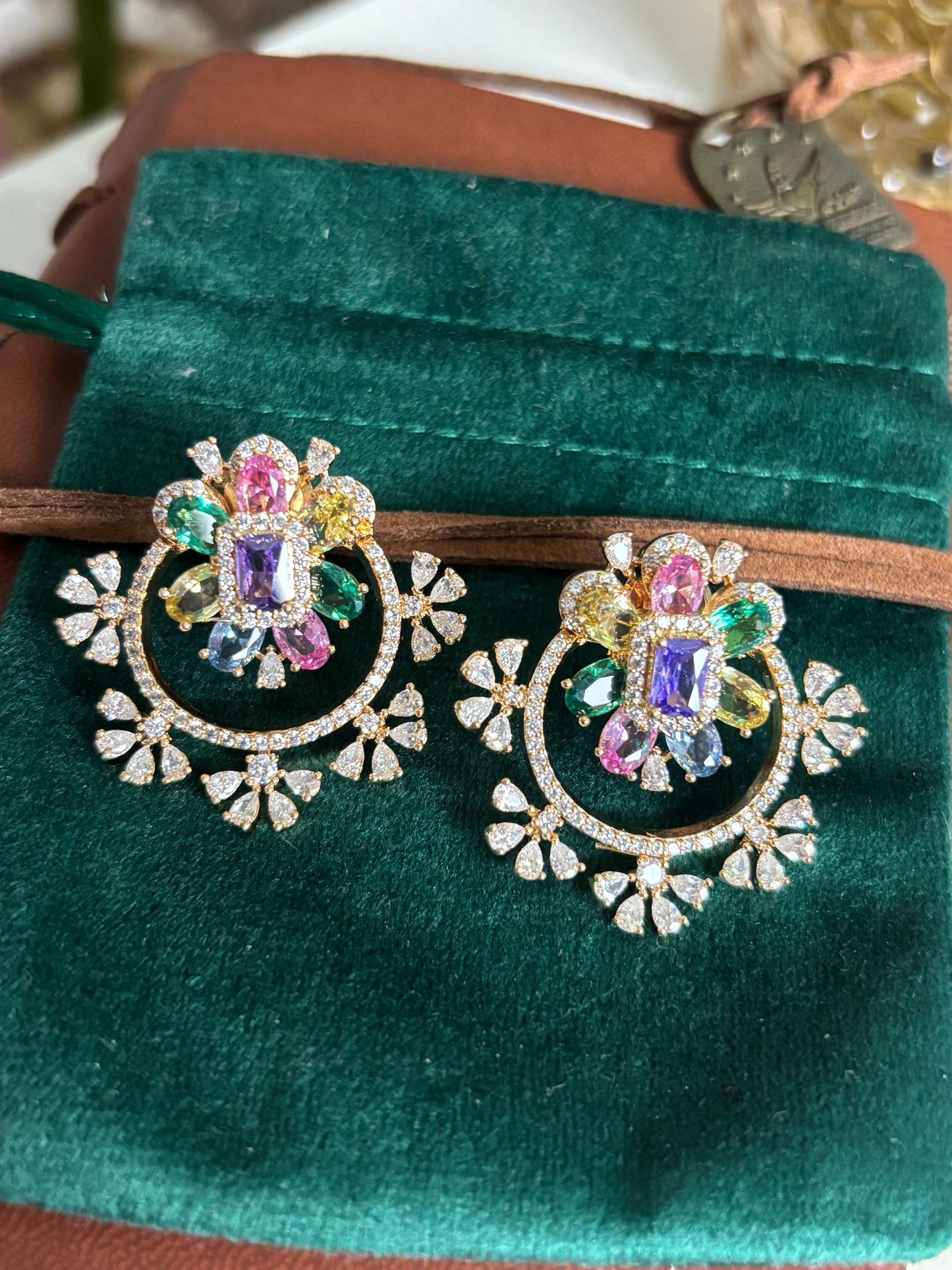 FMC1515 - Hajoori Lal Style Stud Earrings