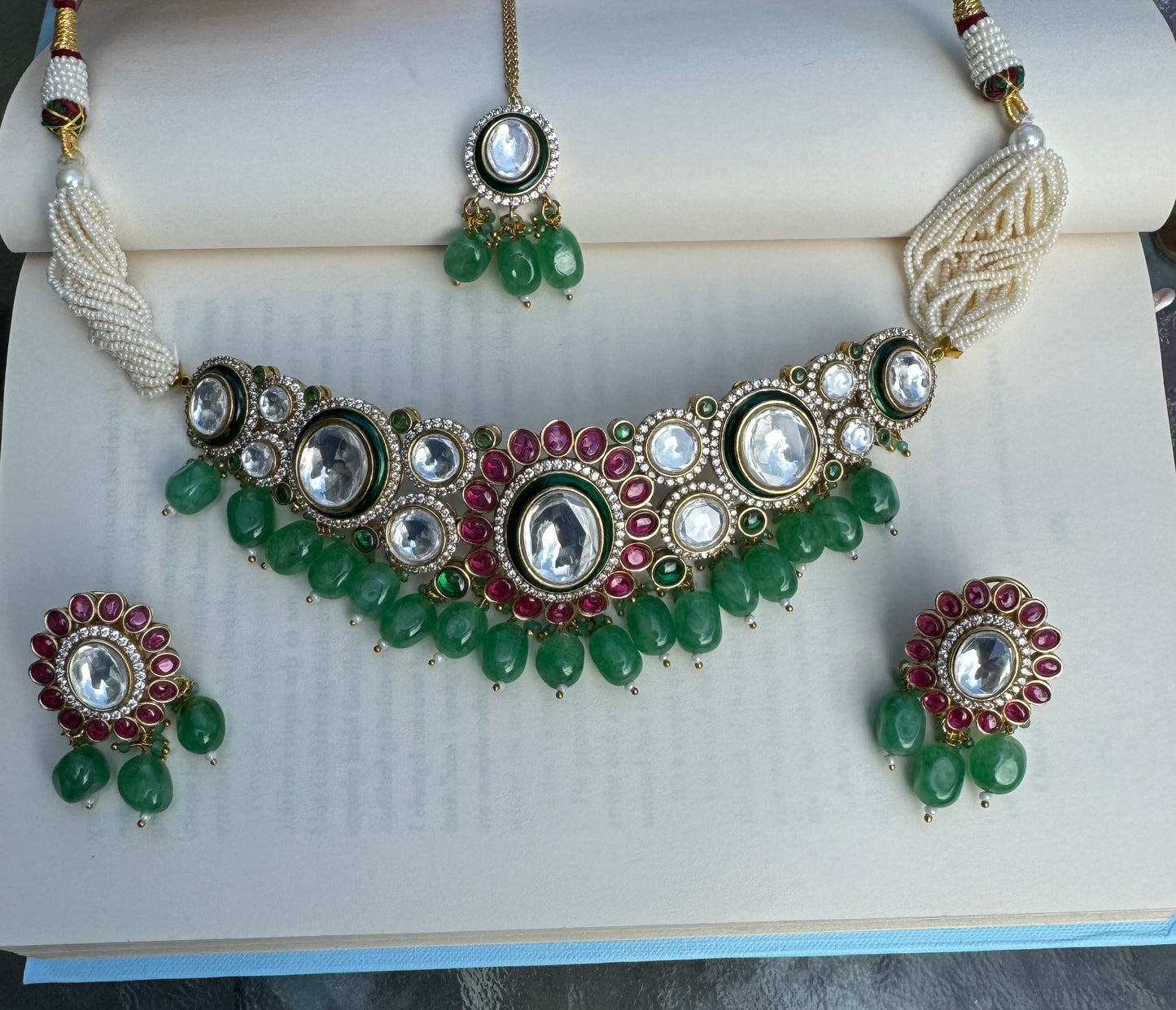 FMC4517 - Kundan Mossanite Necklace