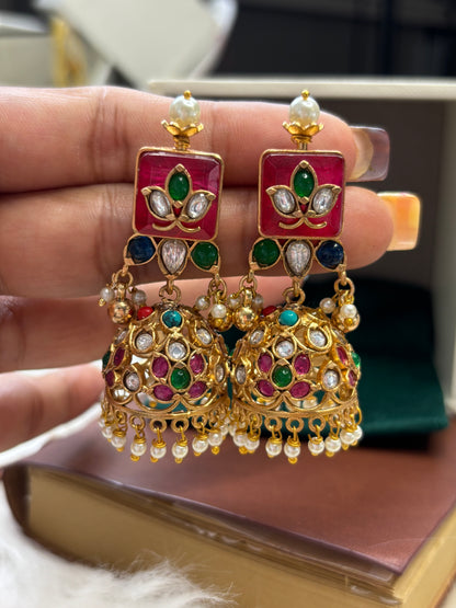 FMC1651 - Bikaneri Pachi Jhumki Earrings