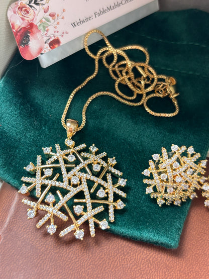 FMC1720 - Tanishq Inspired Diamond Pendent Set