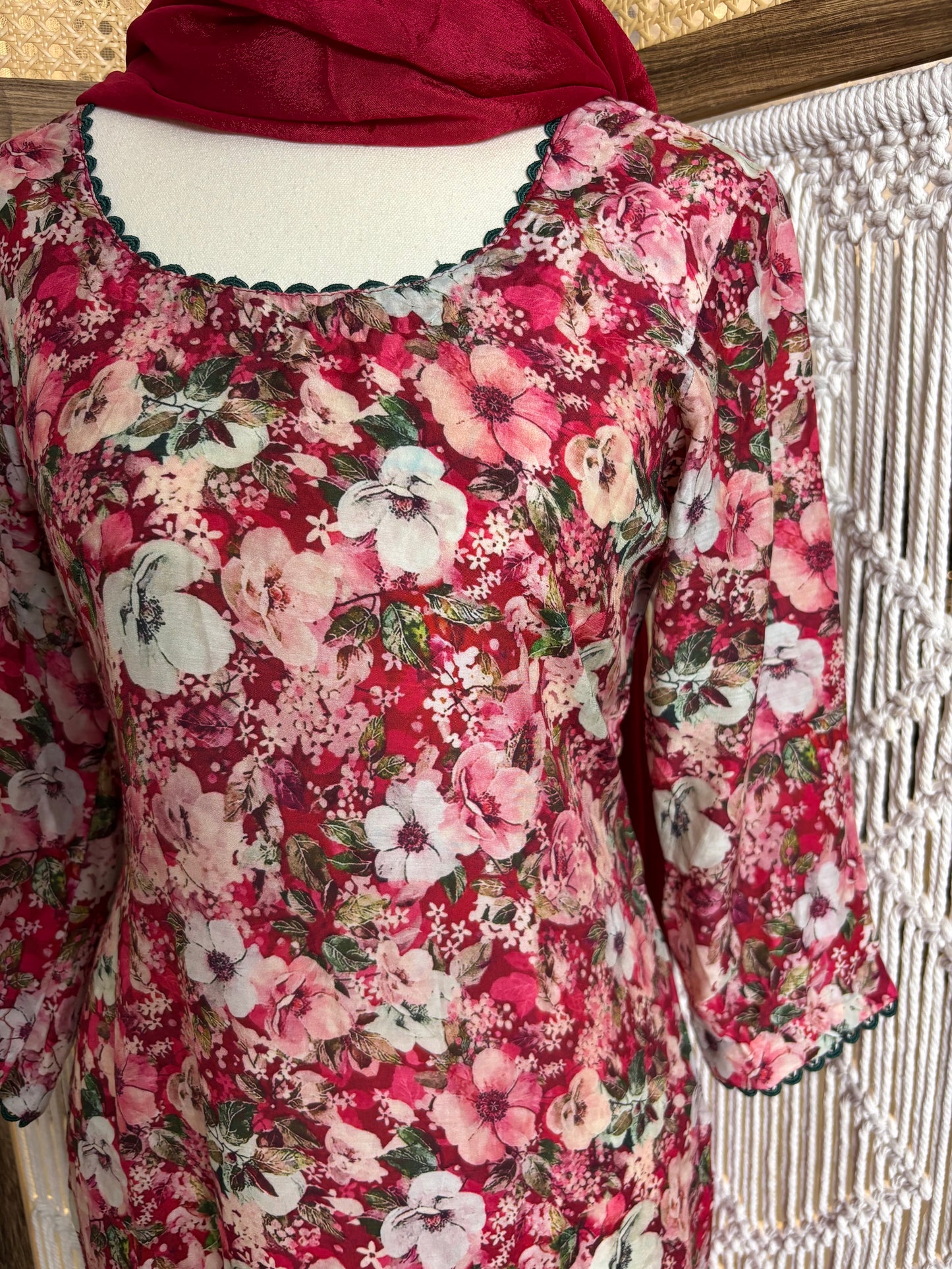 Pure Tabby Silk Printed Suit