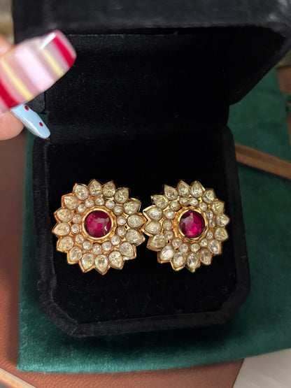 FMC9802 - Mossanite Kundan Studs