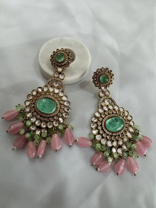 FMC1145 - Mossanite Kundan Earrings