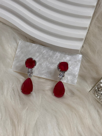 FMC949 - WGP Diamond Like Drop Earrings