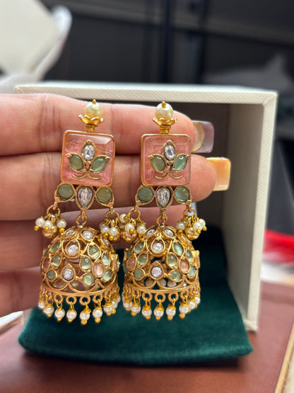 FMC1651 - Bikaneri Pachi Jhumki Earrings