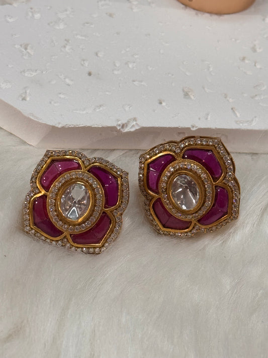 FMC764 - Uncut Stud Earrings