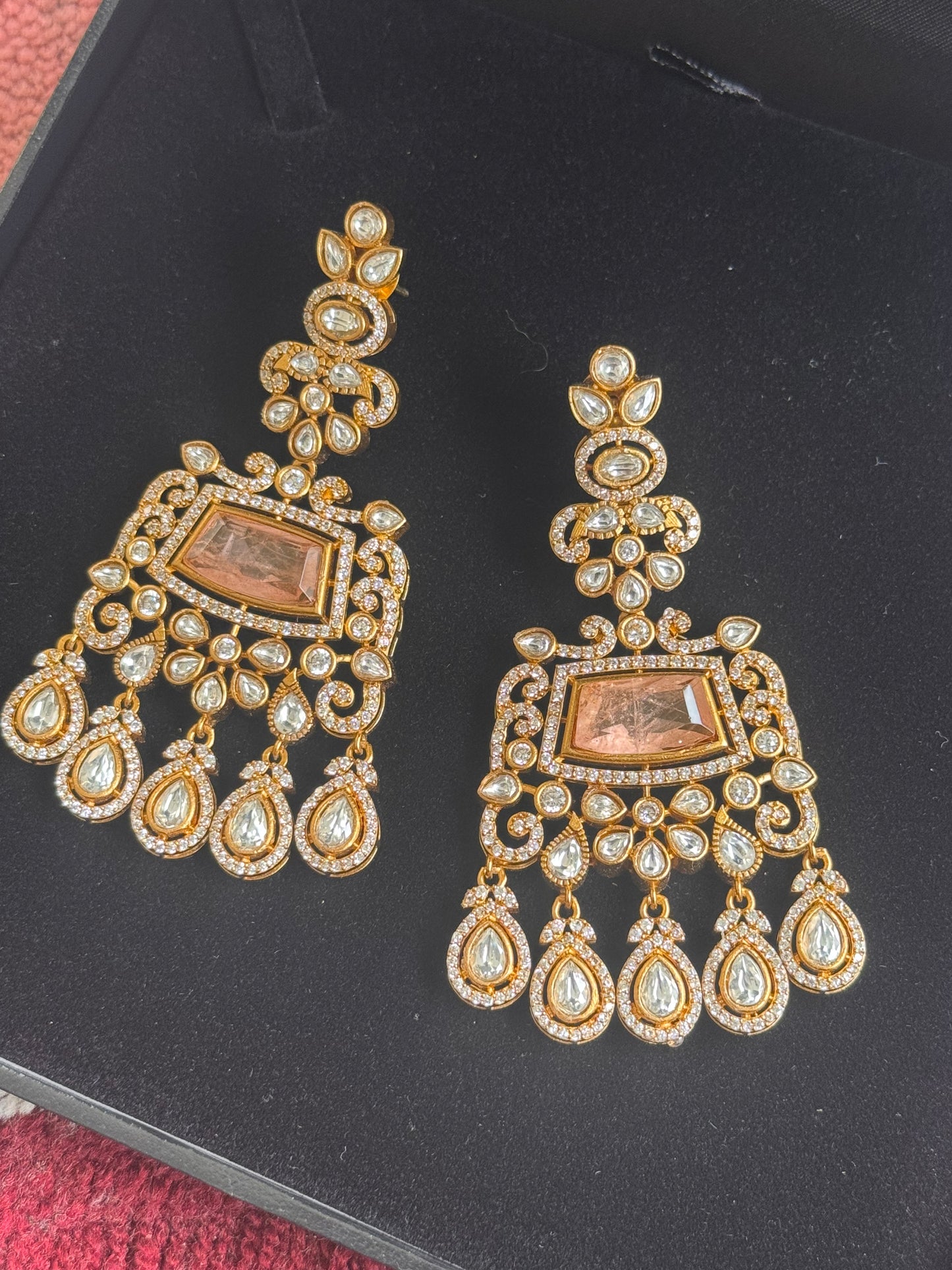FMC1191 - Mossanite Kundan Earrings