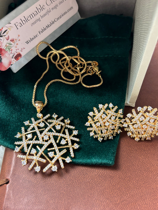 FMC1720 - Tanishq Inspired Diamond Pendent Set