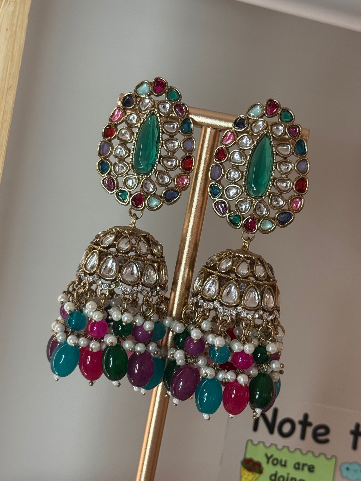 FMC595 - Kundan Jhumki Earrings