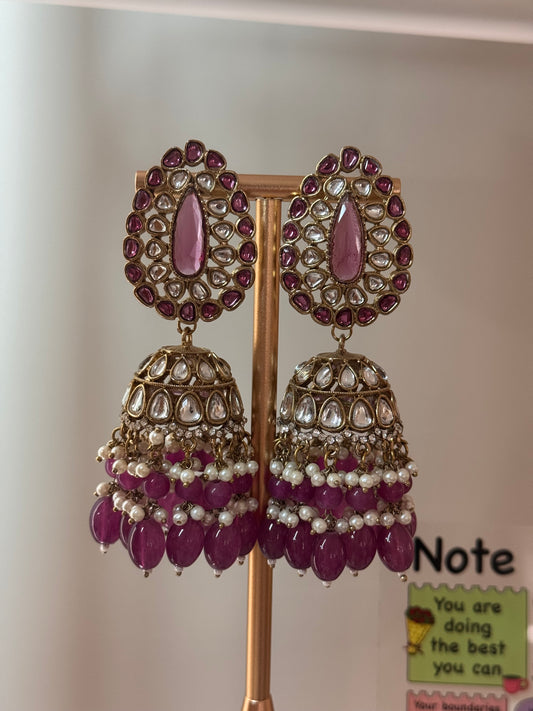 FMC595 - Kundan Jhumki Earrings