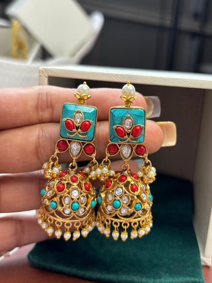 FMC1651 - Bikaneri Pachi Jhumki Earrings