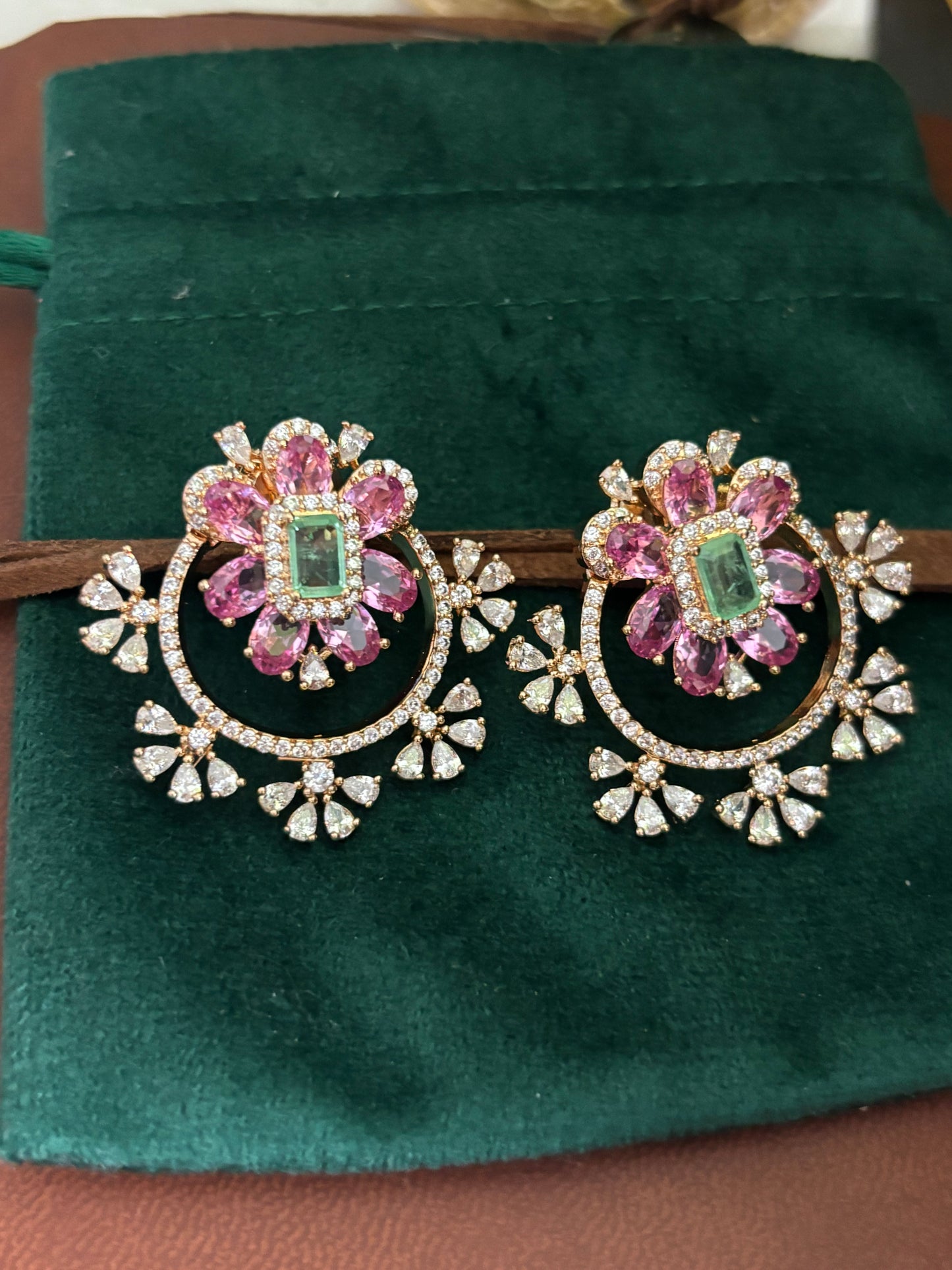 FMC1515 - Hajoori Lal Style Stud Earrings