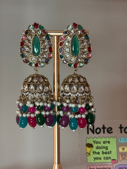 FMC595 - Kundan Jhumki Earrings