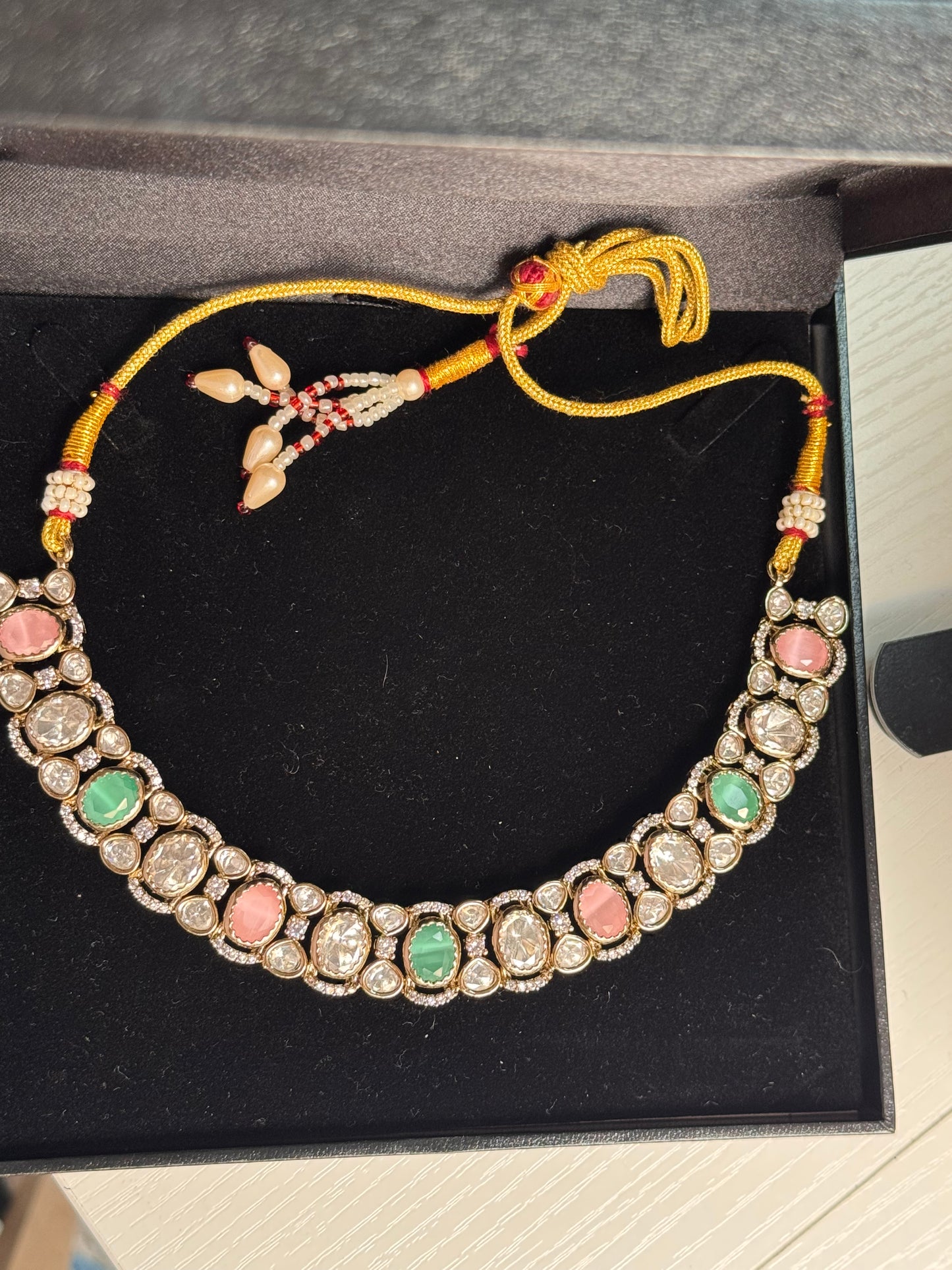 FMC1980 - Mossanite Kundan Necklace