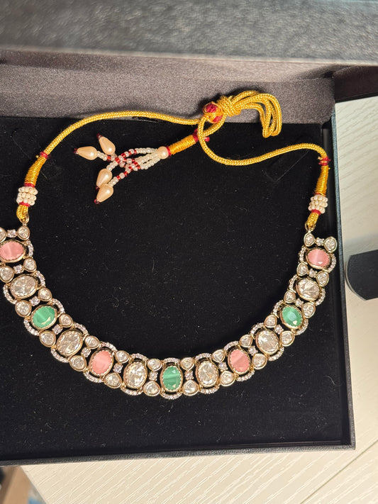 FMC1980 - Mossanite Kundan Necklace