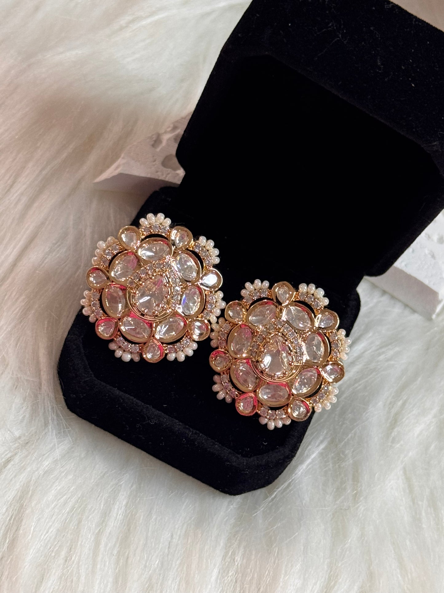 FMC1217 - Uncut Kundan Studs Earrings