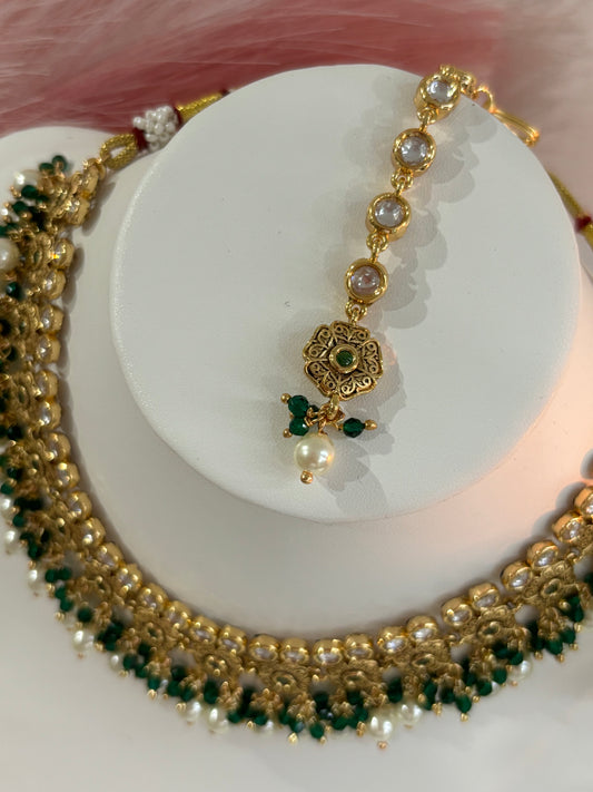 FMC3032 - Uncut Kundan Amarpali Necklace