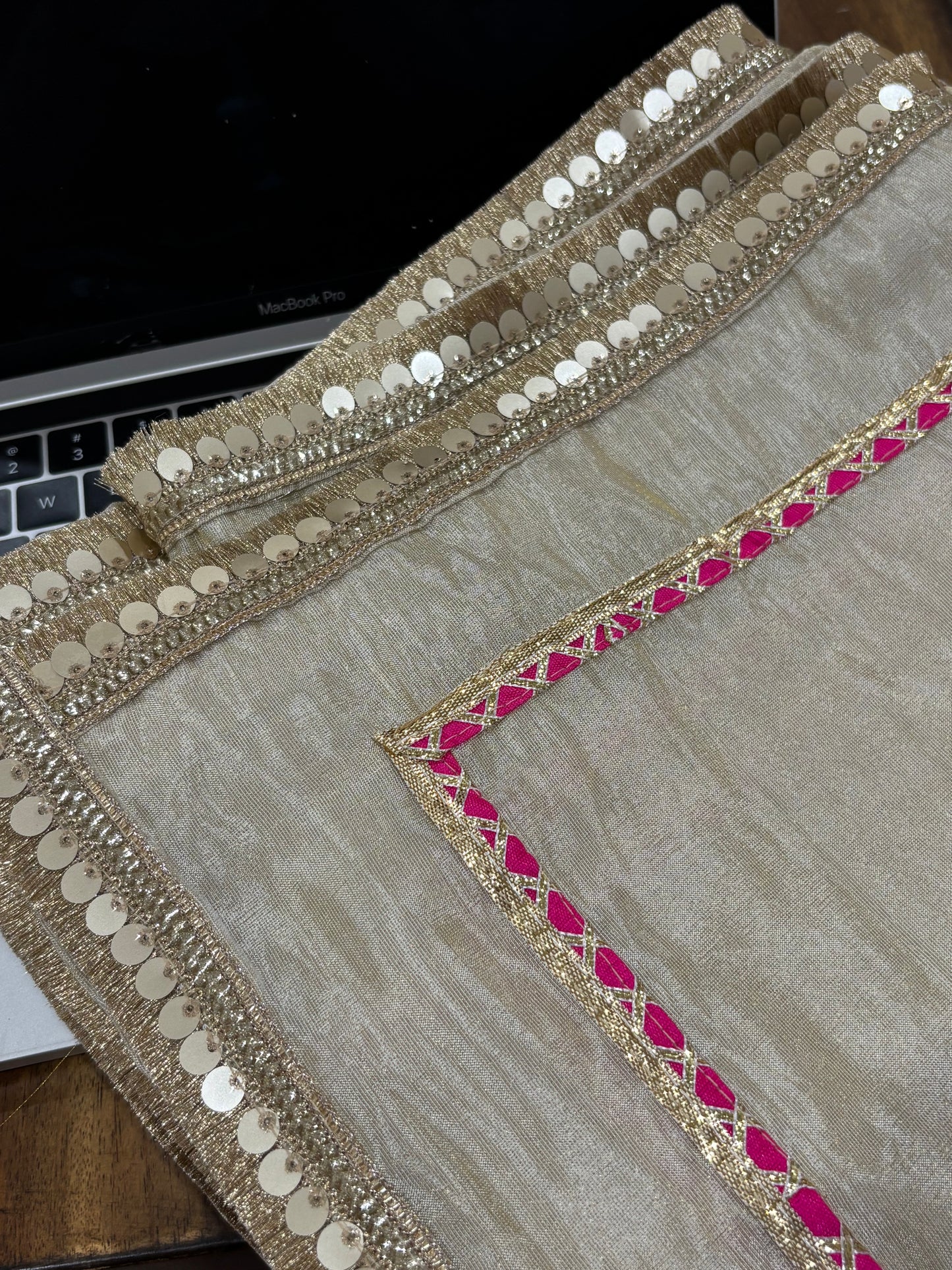 Shimmer Silk Golden Suit Salwar