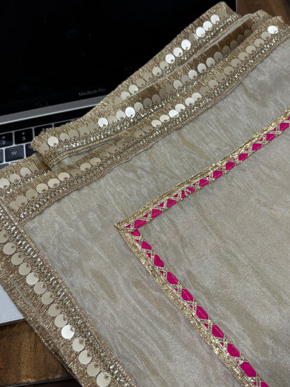 Shimmer Silk Golden Suit Salwar