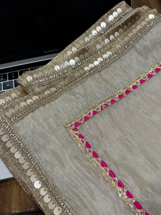 Shimmer Silk Golden Suit Salwar