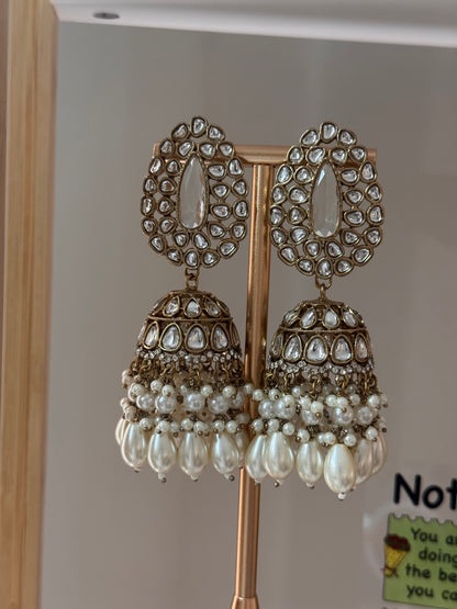 FMC595 - Kundan Jhumki Earrings