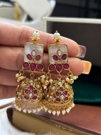 FMC1651 - Bikaneri Pachi Jhumki Earrings