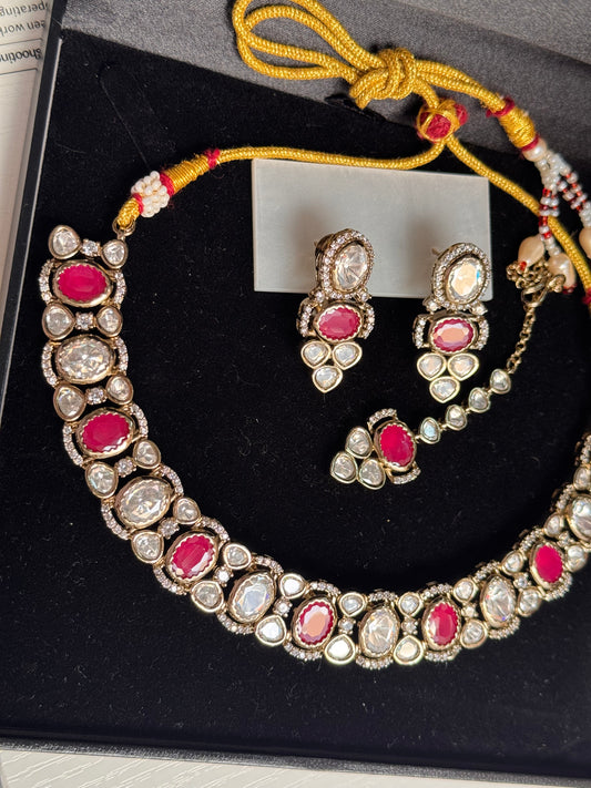 FMC1980 - Mossanite Kundan Necklace