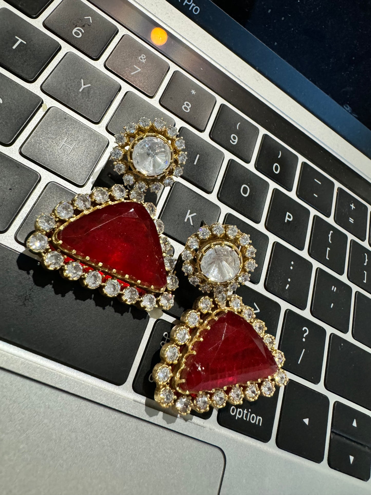 FMC1463 - Mossanite Kundan Earrings