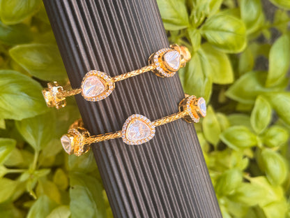 FMC2180 - Mossanite Kundan Kangan Bangles