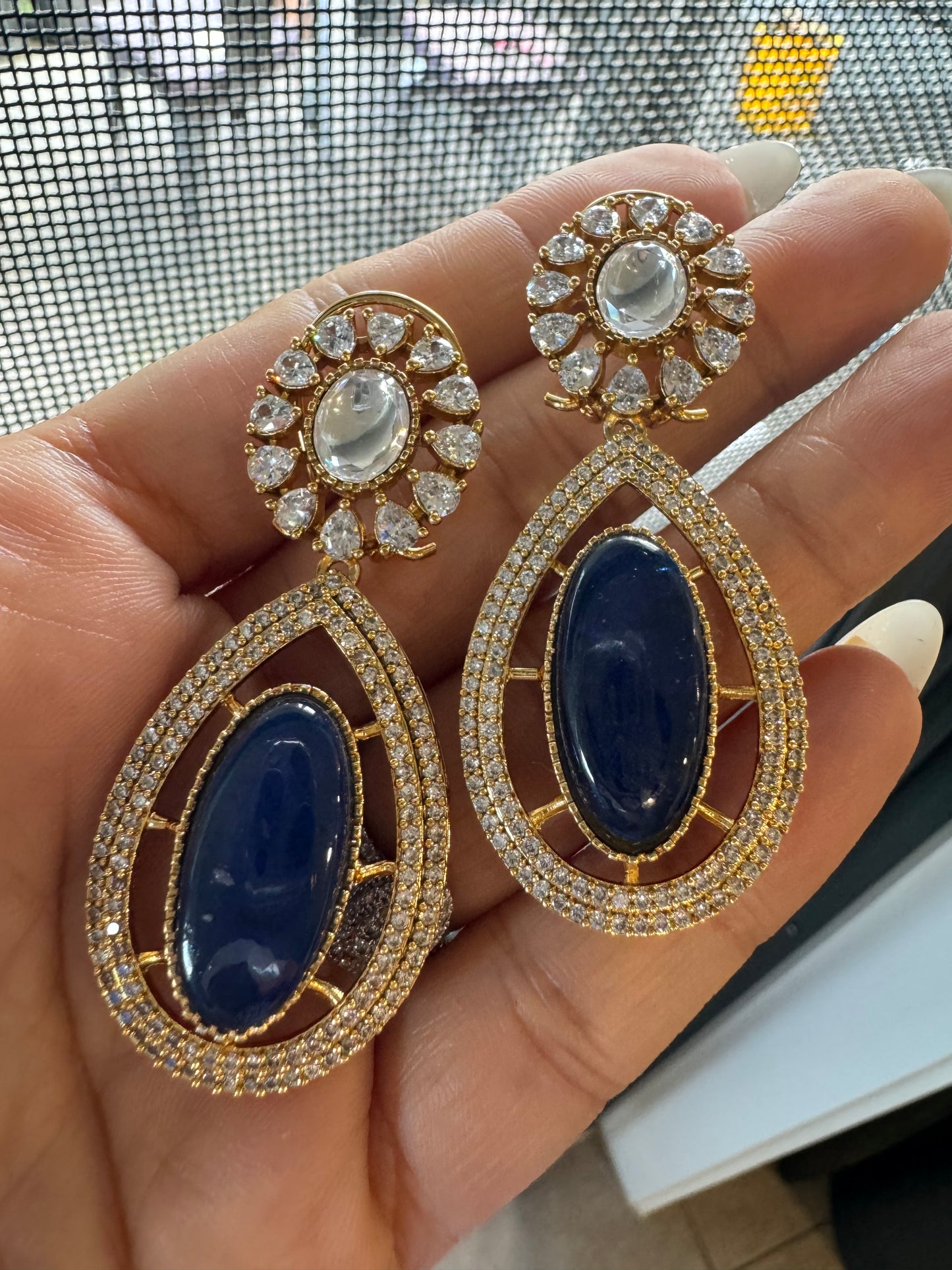 FMC786 - Mossanite Kundan Earrings