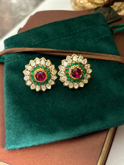 FMC9802 - Mossanite Kundan Studs