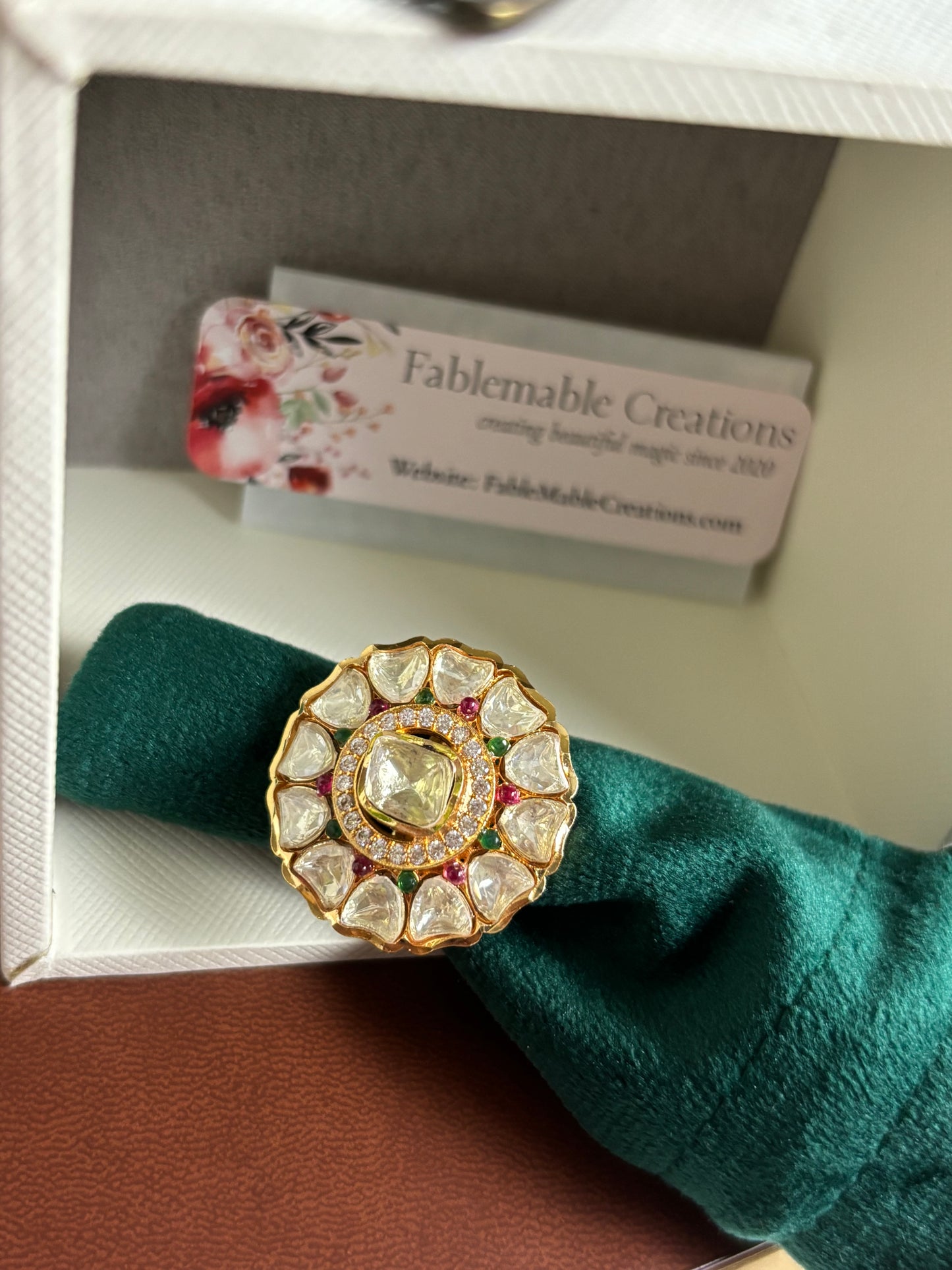 FMC752 - Sunheri Kundan Ring