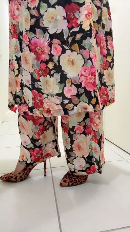 Pure Crepe Printed Cord Set