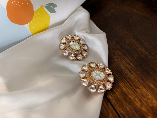 FMC218 - Mossanite Kundan Studs