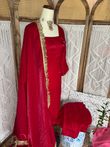 Hot Pink Fendi Silk Pant Suit